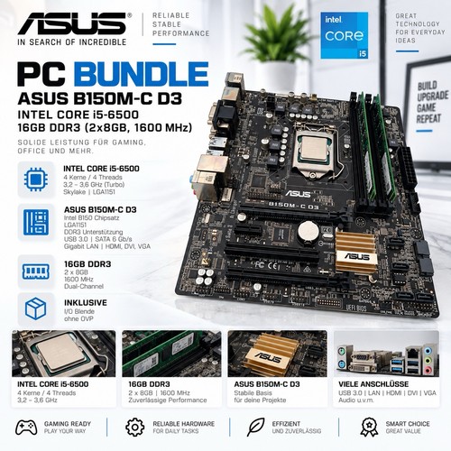 Bundle asus b150m c d3 - pc,